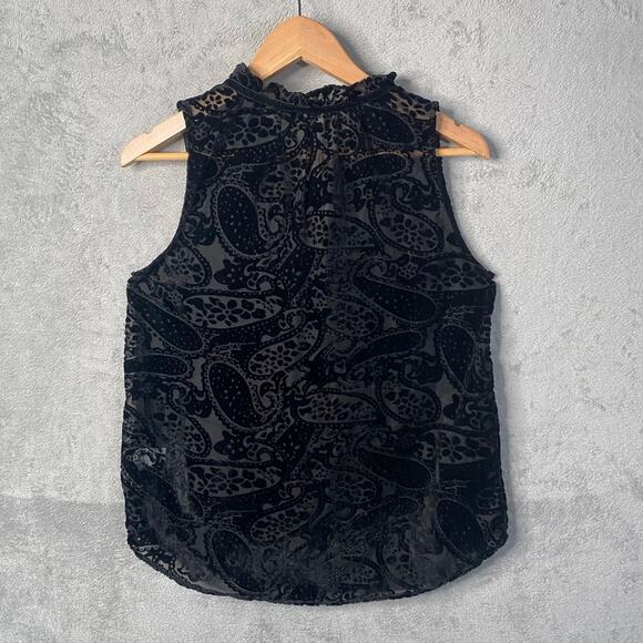 Whimsigoth Velvet Burnout Top Medium Paisley Indie Fairy Grunge Dark Romantic - Picture 2 of 11